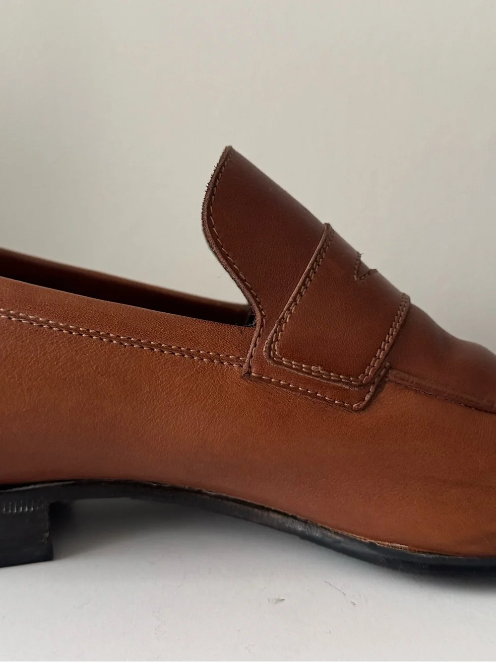 Salvatore Ferragamo Tan/ Cognac Leather Penny Loafers